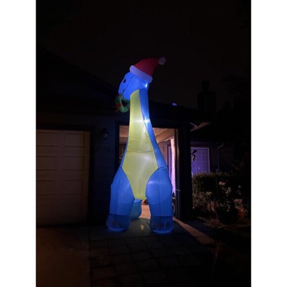 🆕12FT Christmas Inflatable Giant Dinosaur Blow Up Yard Outdoor Decoration - Picture 3 of 9